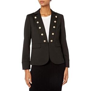 Kasper Notch Ponte Jacket with Collar